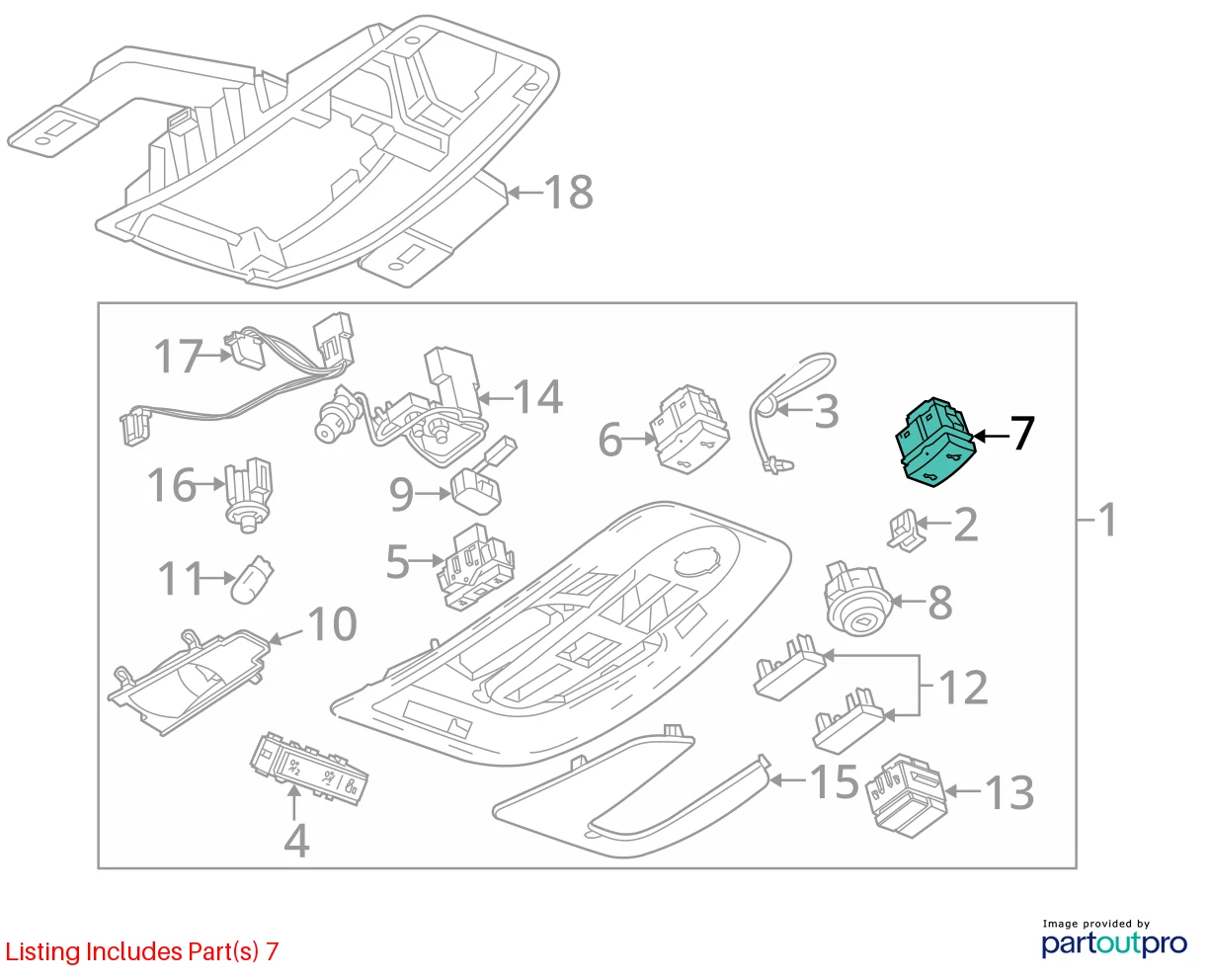 2010-2017 CHEVROLET EQUINOX SUNROOF SUN ROOF BUTTON SWITCH 12773558 OEM