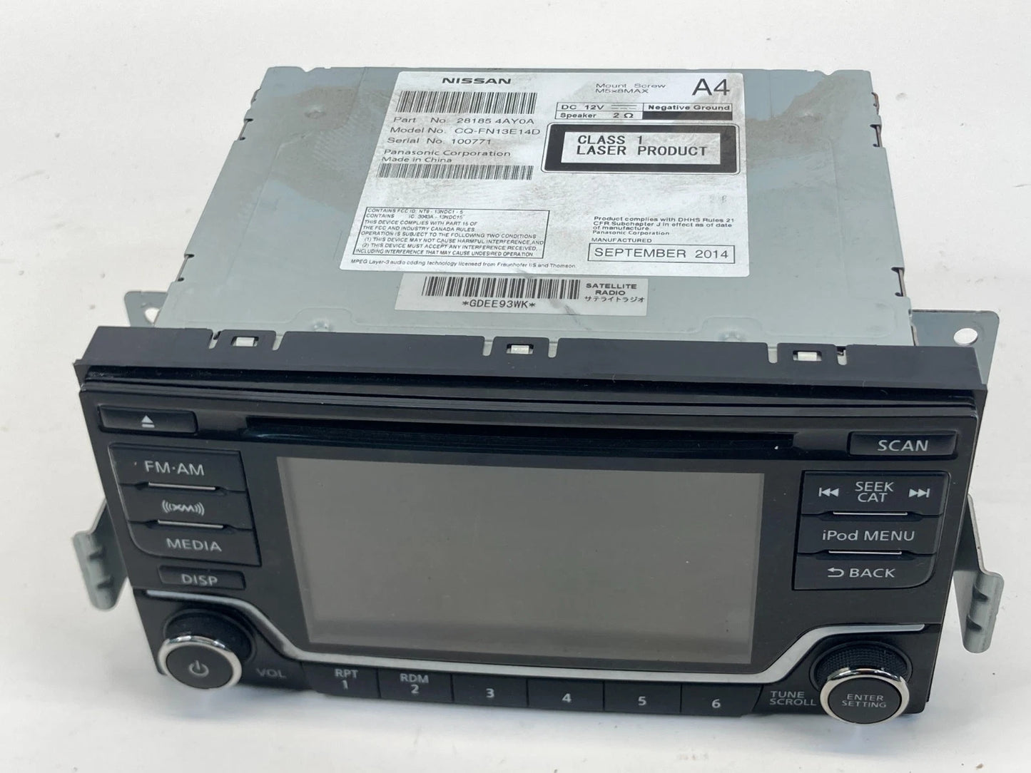 2015-2017 NISSAN QUEST AM FM RADIO STEREO UNIT 5 INCH SCREEN 28185-4AY0A OEM