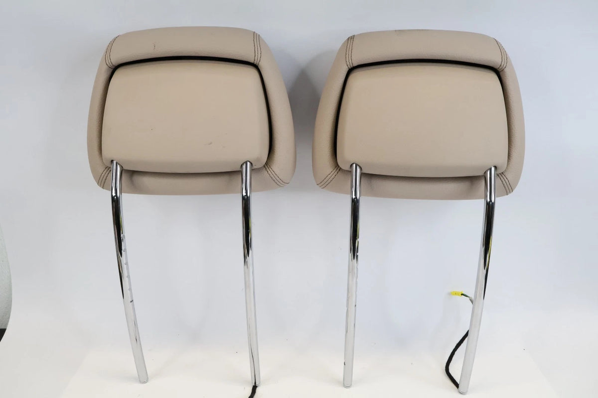 14-16 MERCEDES-BENZ E350 E250 FRONT LEFT & RIGHT SEAT HEADREST HEAD REST BEIGE