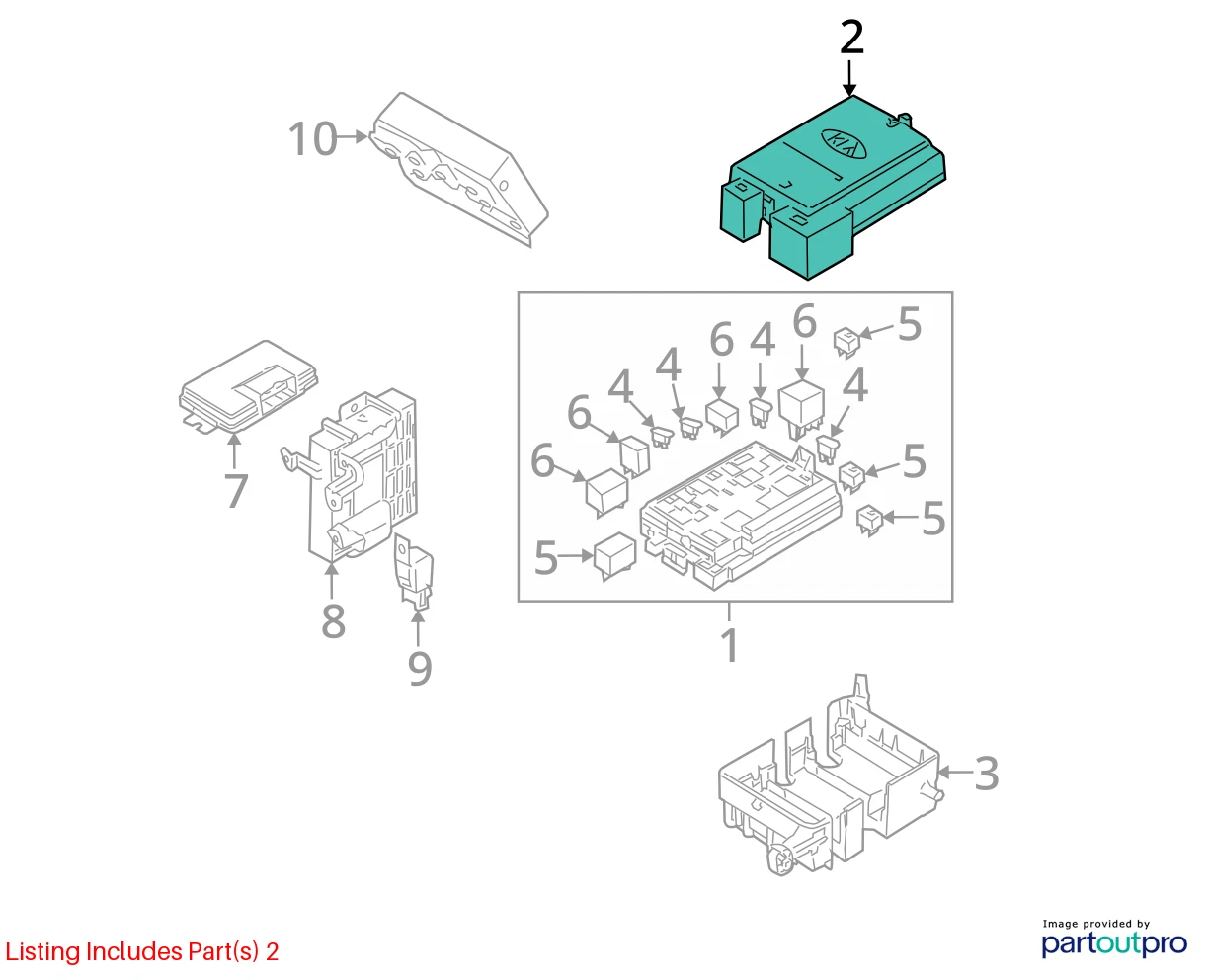 2005-2010 KIA SPORTAGE 2.0L L4 ENGINE FUSE BOX COVER LID PANEL 91951-1F410 OEM