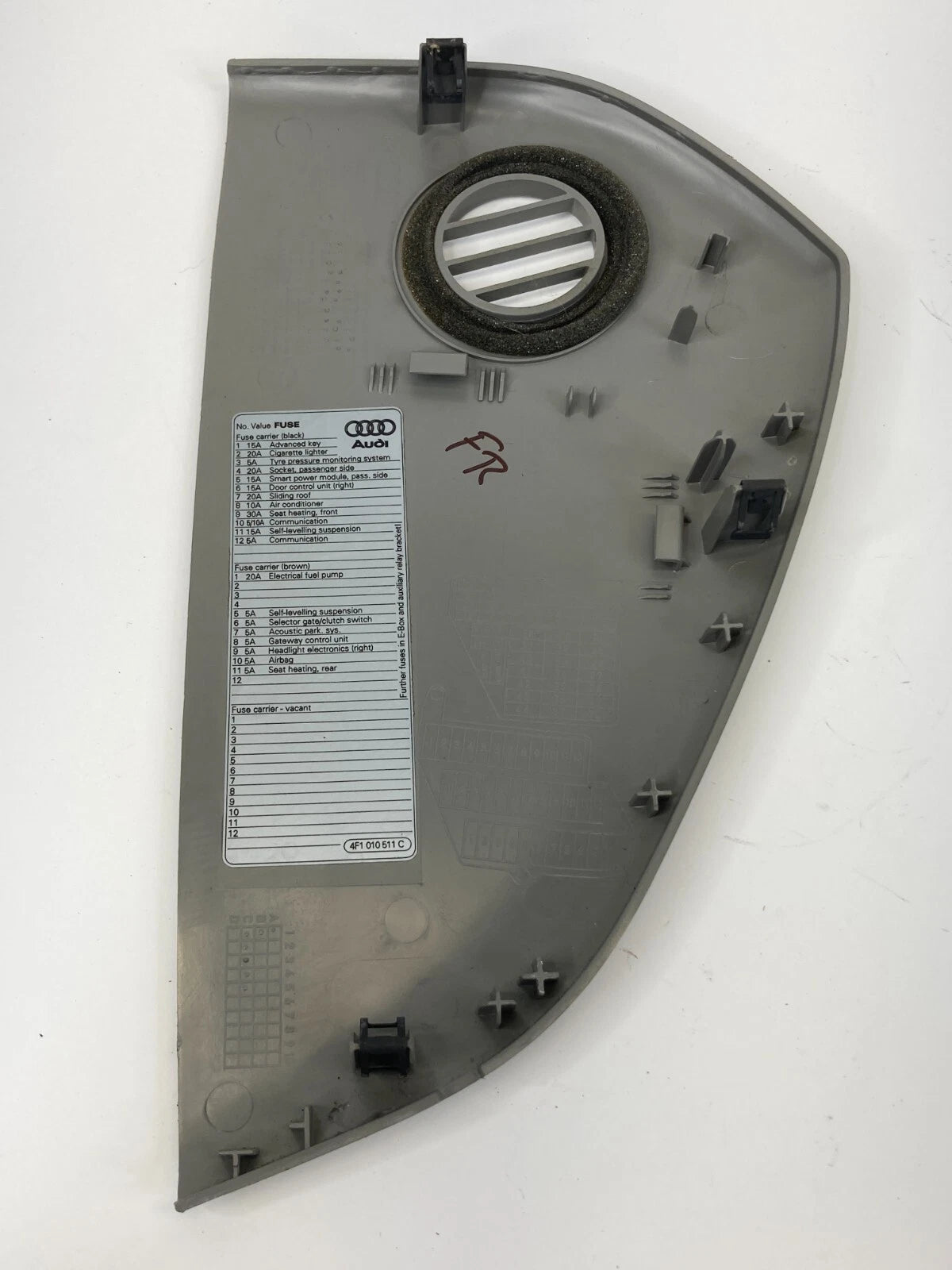 2005-2007 AUDI A6 QUATTRO DASH RIGHT END CAP BEZEL FUSE BOX COVER 4F1010511 OEM