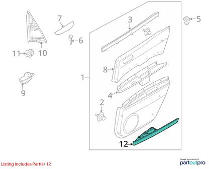 10-12 MAZDA CX-7 REAR RIGHT RR RH DOOR MOLDING PANEL BEZEL TRIM EH46-68-D41A