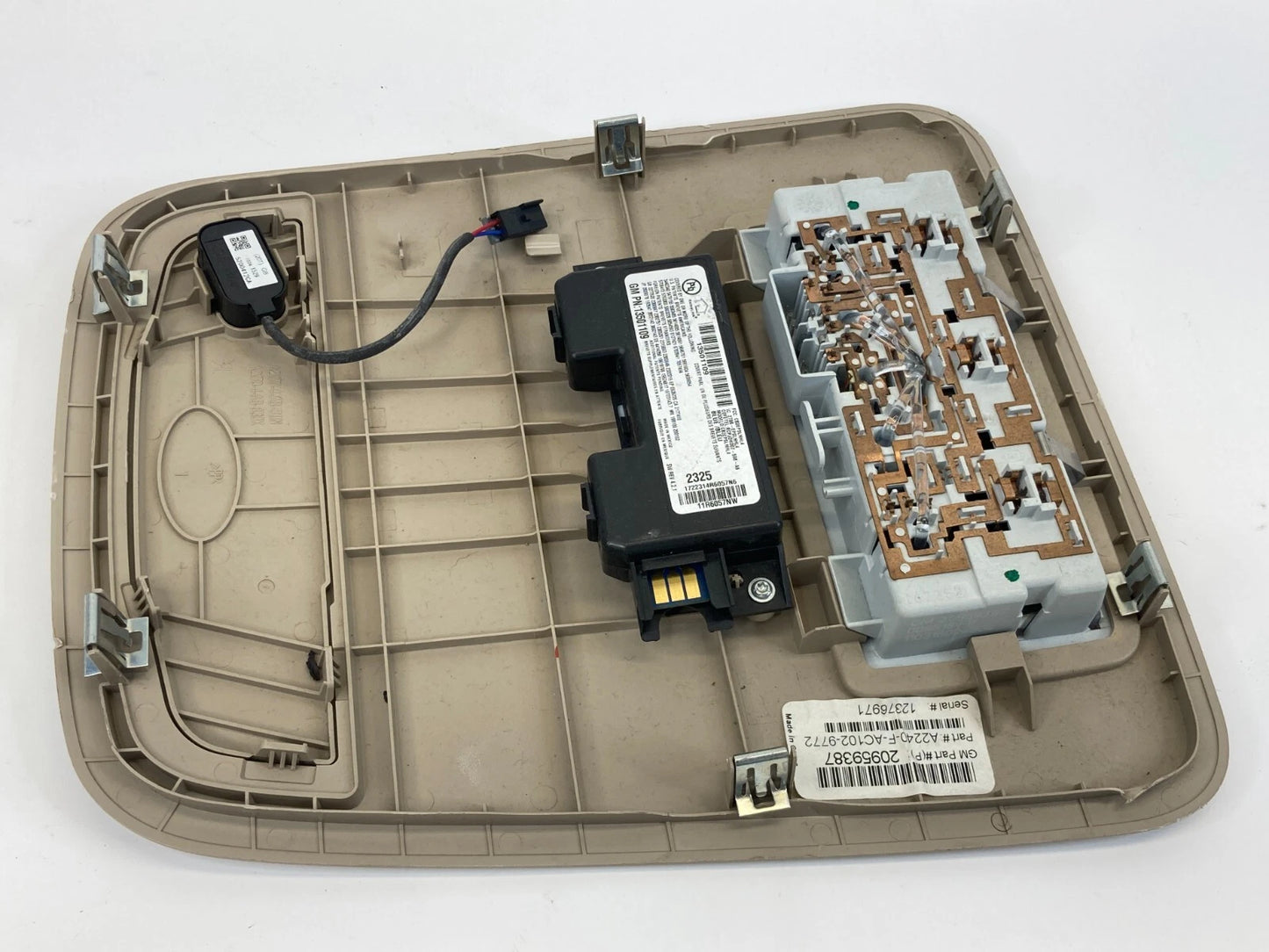 11-17 BUICK REGAL OVERHEAD CONSOLE HOMELINK OPENER MICROPHONE MAP LIGHT 20959387