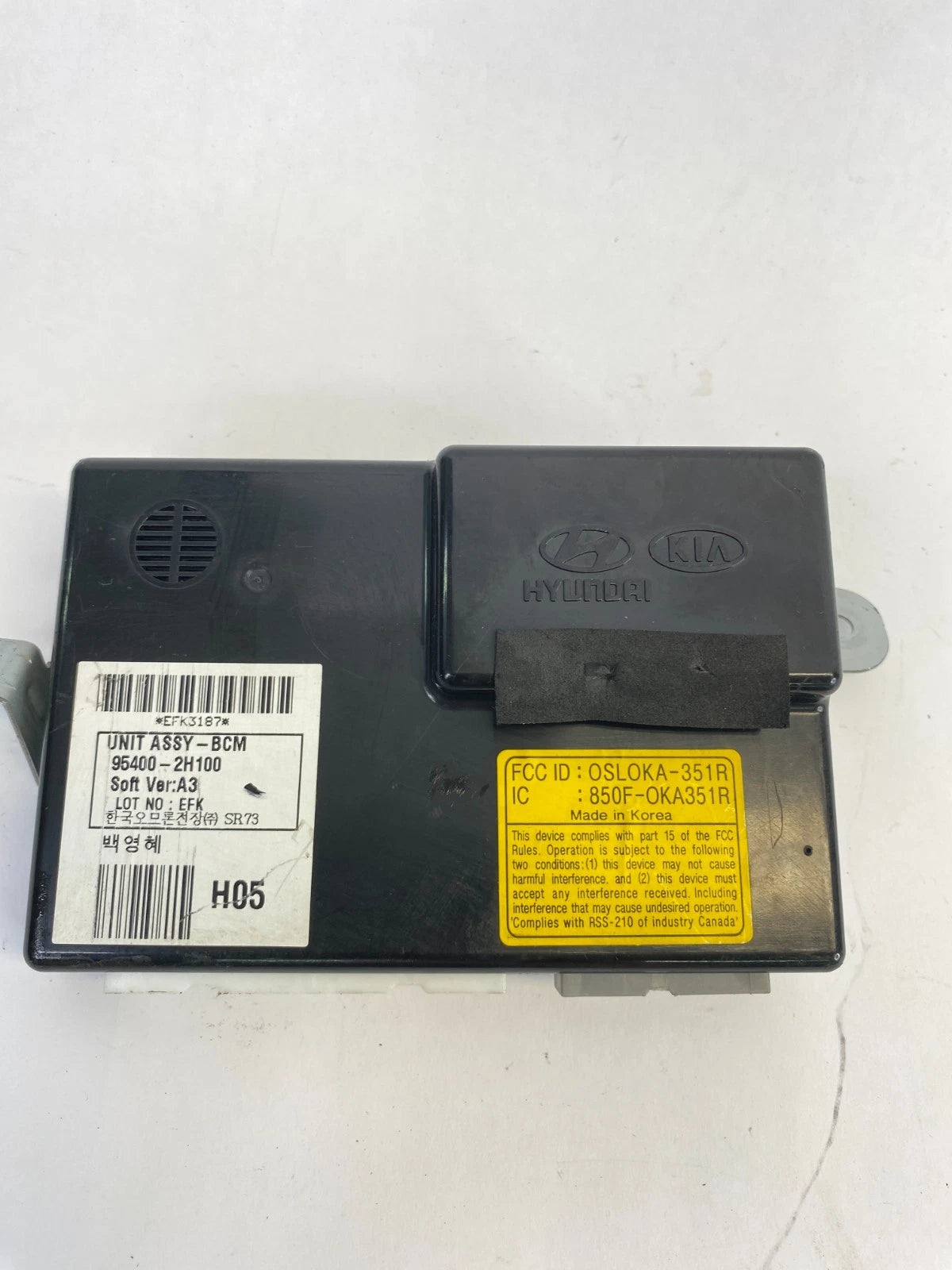 2007-2010 HYUNDAI ELANTRA 2.0L A/T BODY CONTROL MODULE BCM BCU 95400-2H100 OEM