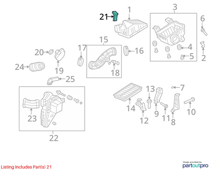 07-09 HONDA CR-V 2.4L AIR CLEANER FILTER BOX UPPER HOUSING WITH MAF SENSOR OEM