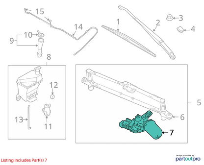 07-11 CHEVY AVEO CHEVY AVEO5 HATCHBACK FRONT WINDSHIELD WIPER MOTOR 96850001 OEM