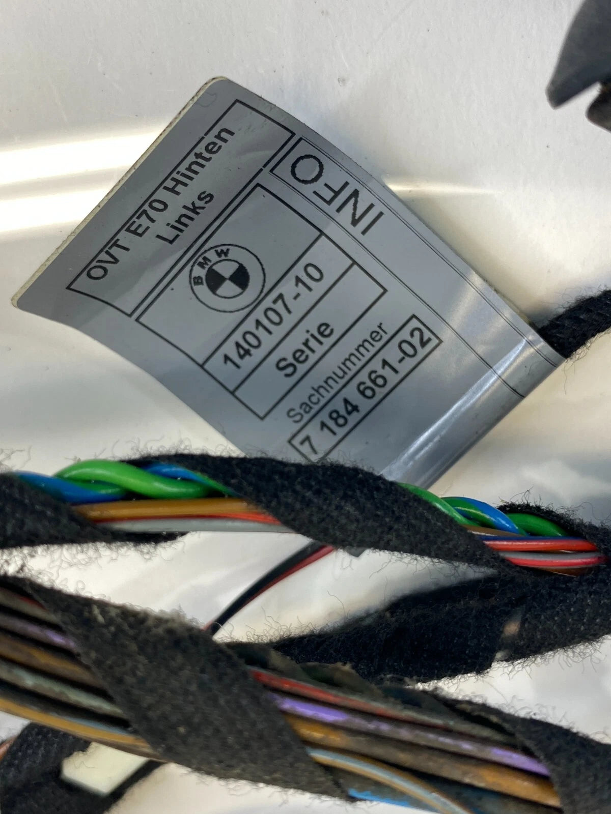 2007-2013 BMW X5 REAR LEFT DRIVER SIDE DOOR WIRING LOOM WIRE HARNESS 6937280 OEM