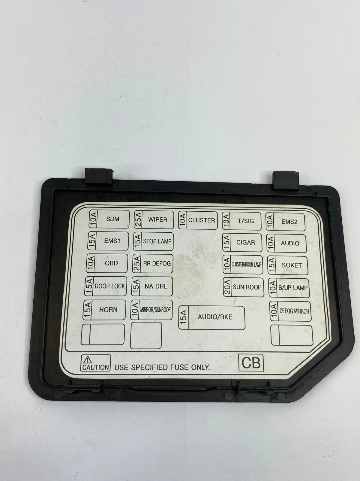 2009-2011 CHEVROLET AVEO DASH INTERIOR CABIN FUSE BOX LID DOOR COVER TRIM OEM