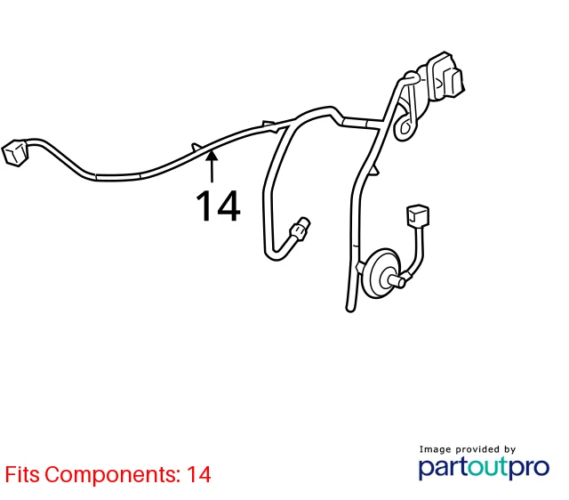 2011 2012 CHEVROLET CRUZE REAR RIGHT SIDE DOOR HARNESS WIRING WIRE 95950967 OEM