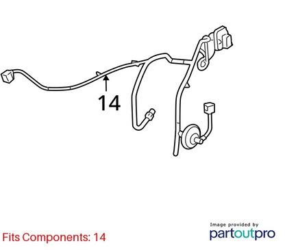 2011 2012 CHEVROLET CRUZE REAR RIGHT SIDE DOOR HARNESS WIRING WIRE 95950967 OEM