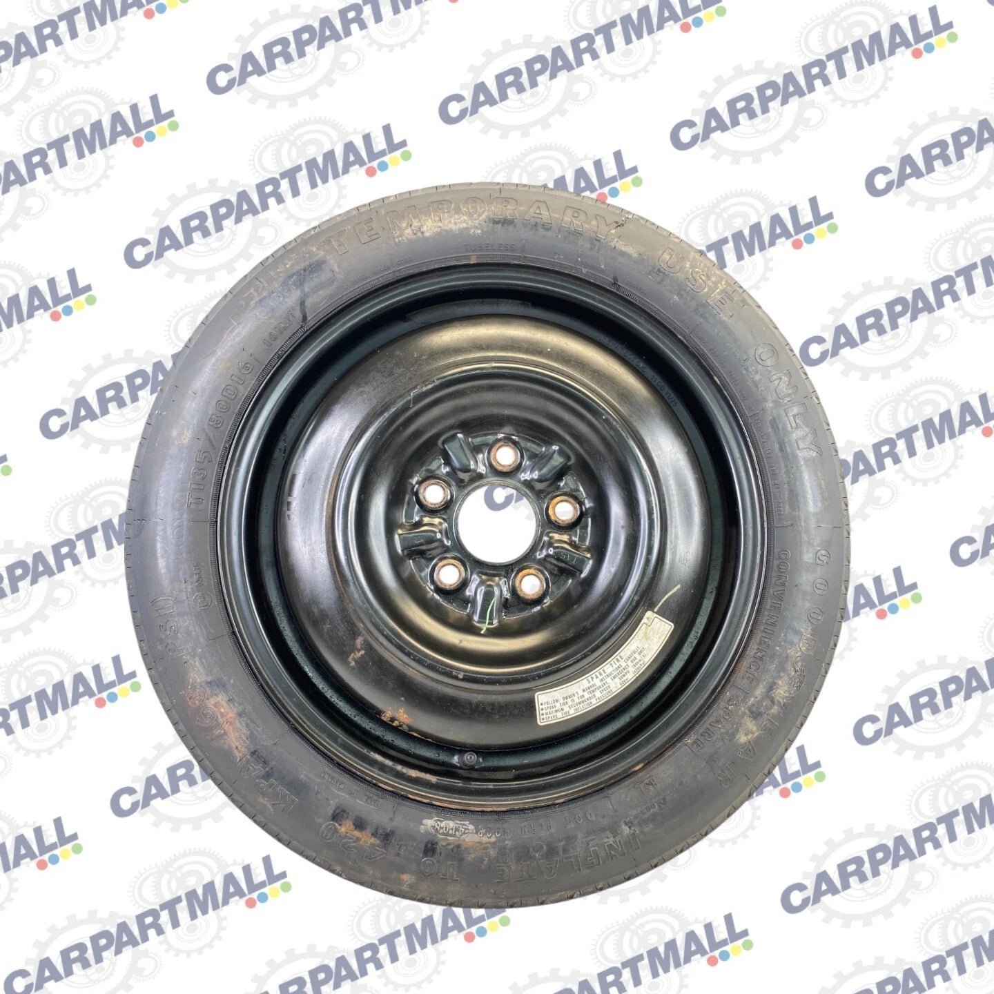 08-12 HONDA ACCORD SPARE TIRE 16" R16 WHEEL COMPAT DONUT T135/80D16 101M 16X4