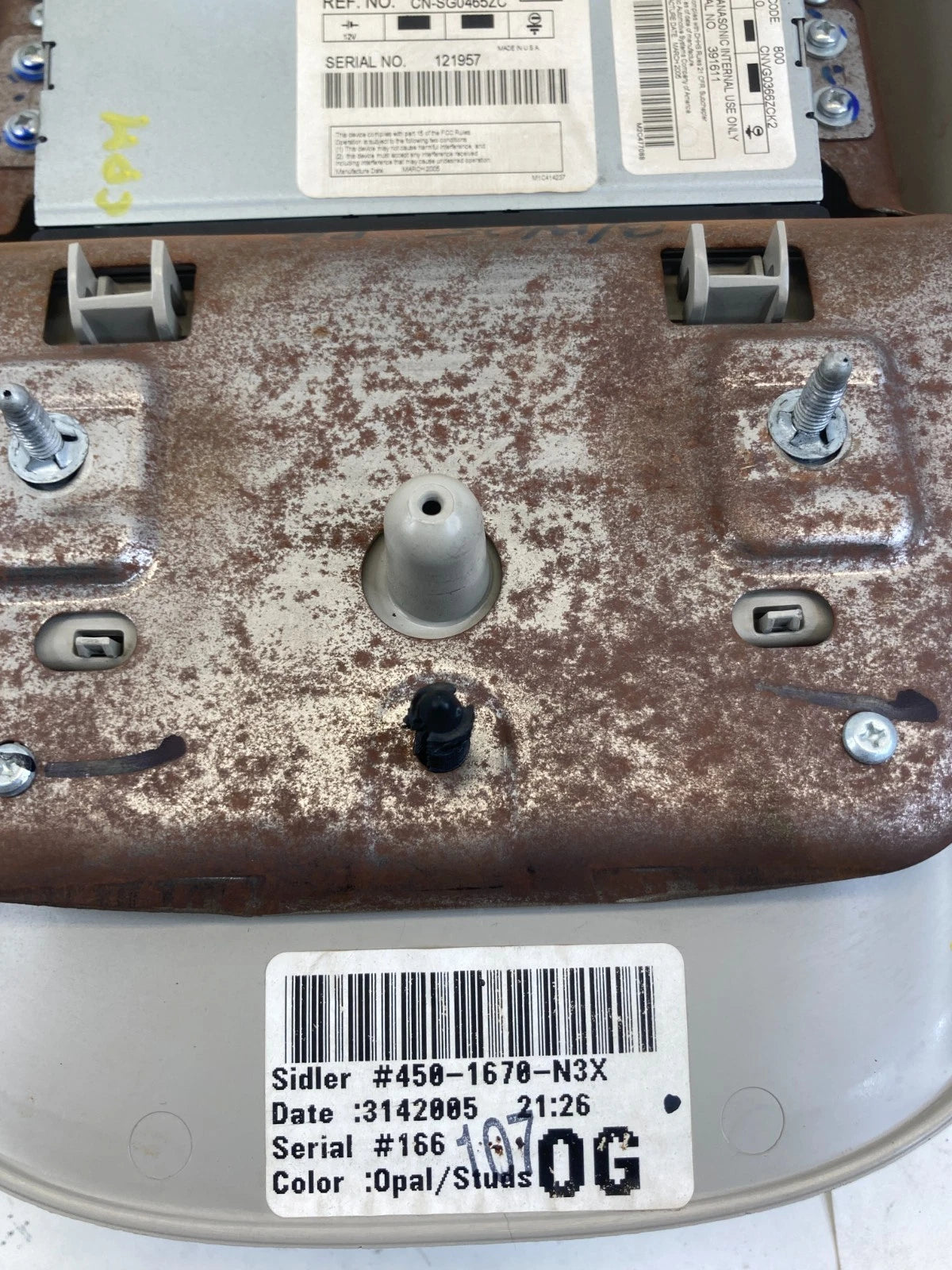 2006-2009 CHEVROLET TRAILBLAZER OVERHEAD DVD MONITOR MEDIA PLAYER 15120833 OEM