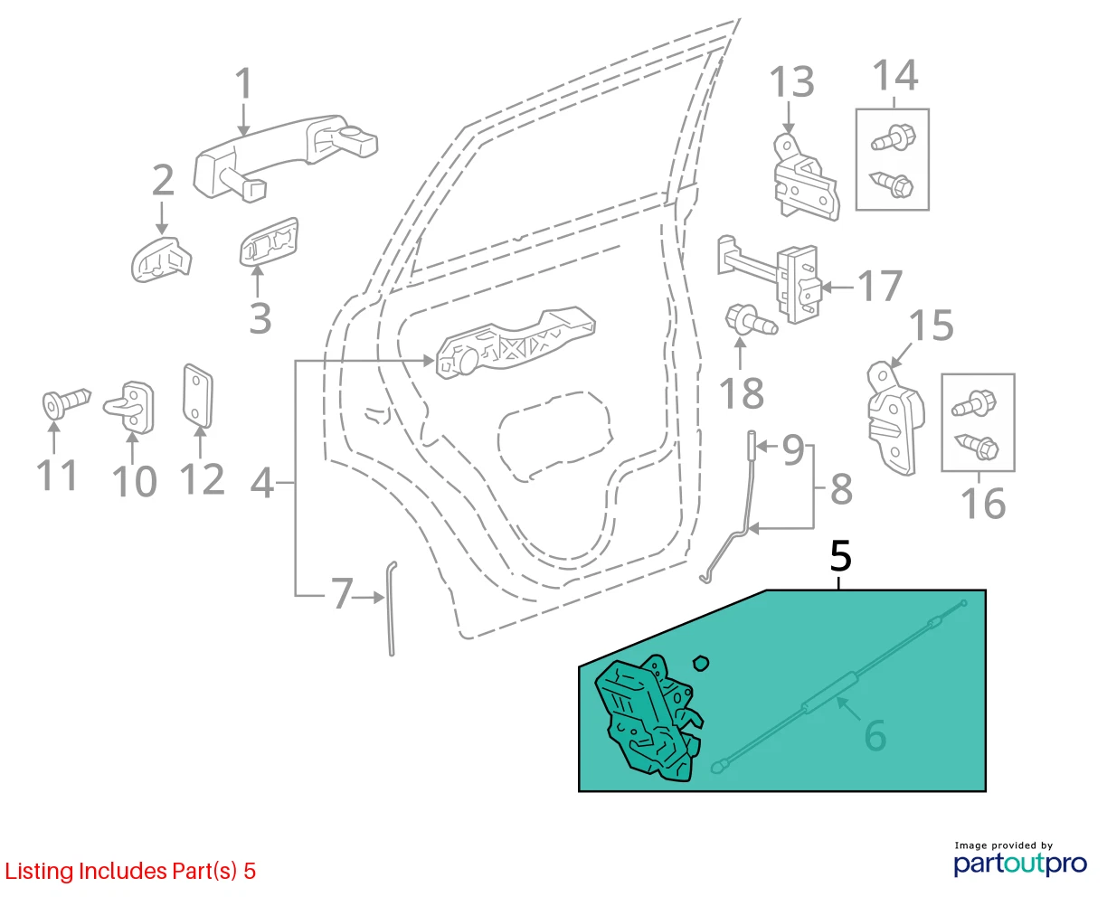12-15 CHEVROLET CAPTIVA SPORT REAR RIGHT SIDE DOOR LOCK LATCH ACTUATOR 22785489