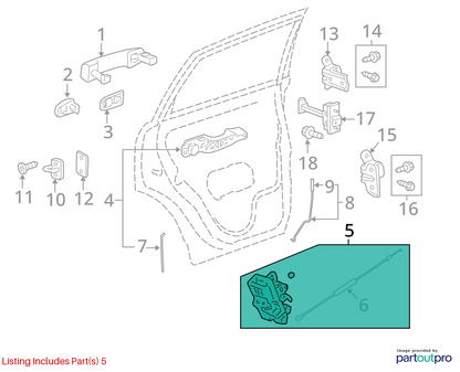 12-15 CHEVROLET CAPTIVA SPORT REAR RIGHT SIDE DOOR LOCK LATCH ACTUATOR 22785489