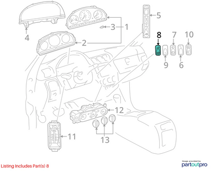 1998-2003 MERCEDES BENZ ML320 FRONT SEAT HEATED CONTROL SWITCH BUTTON 1638200210