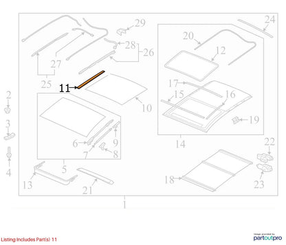 2013-2017 HYUNDAI ELANTRA GT PANORAMIC SUNROOF ROLLER SUNSHADE 81660-A5000