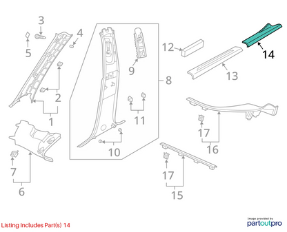 2004-2008 SAAB 9-3 REAR RIGHT SIDE DOOR SCUFF PLATE STEP TRIM PANEL 12786335 OEM