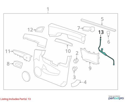 12-15 CHEVY CAPTIVA SPORT FRONT LEFT DRIVER DOOR HARNESS WIRING WIRE 25947889