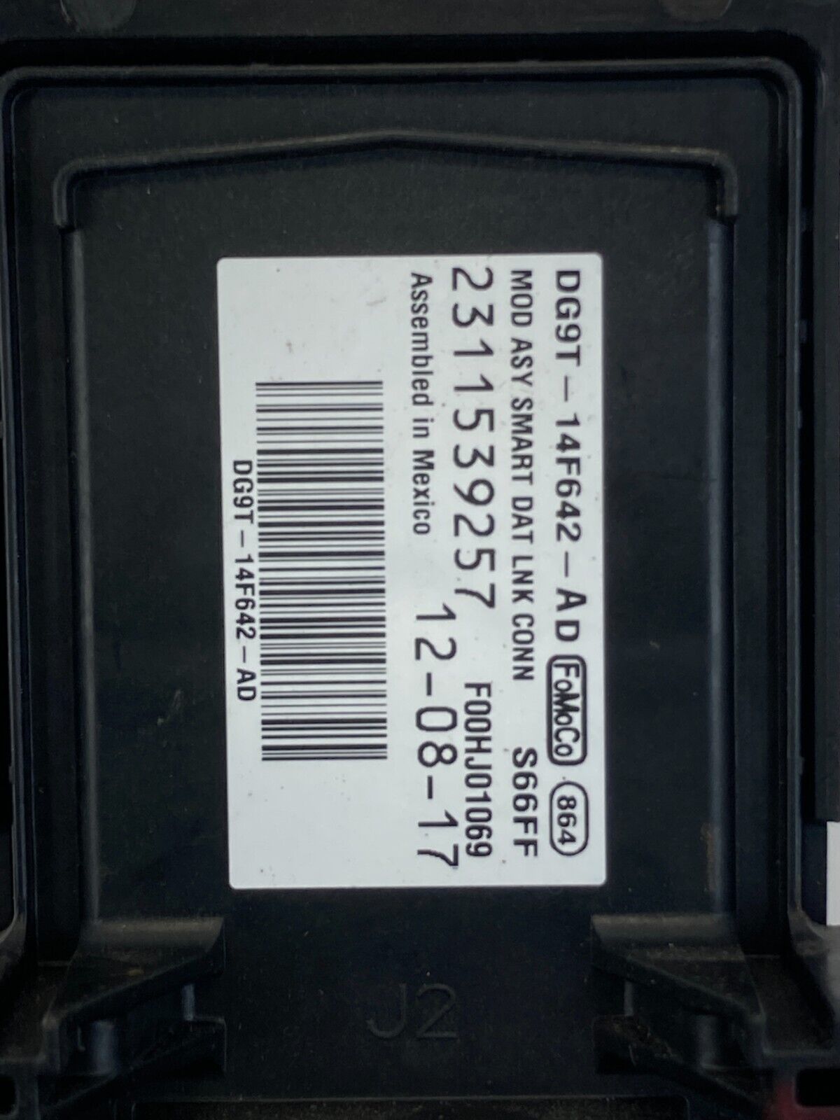 2013-2016 Ford Fusion Automatic Smart Data Link Control Module DG9T-14F642-AD