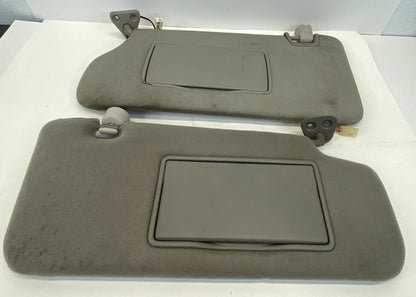 2013-2016 NISSAN PATHFINDER LEFT RIGHT SUN VISOR PAIR GRAY W/ LIGHT ASSEMBLY OEM