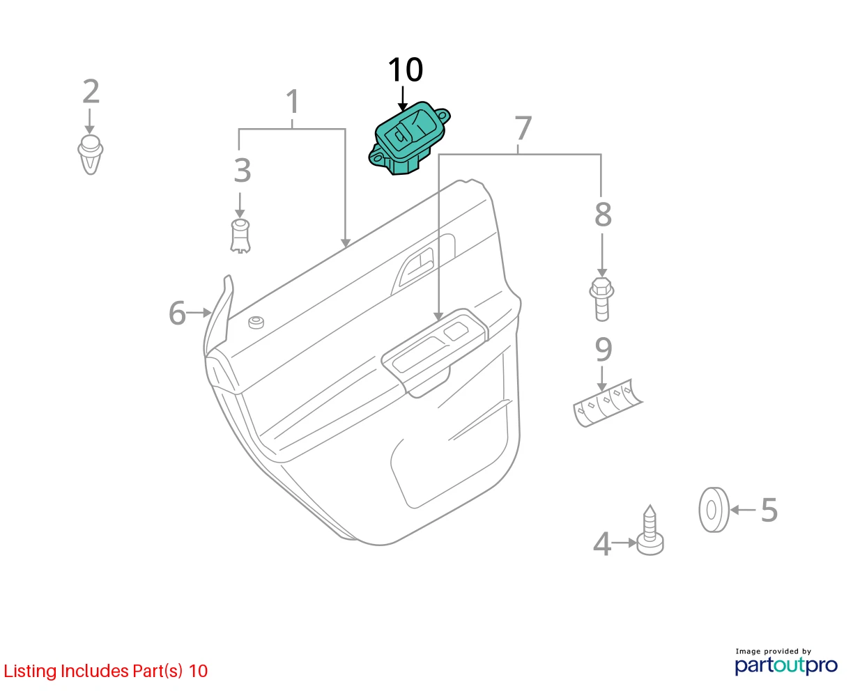 04-11 VOLVO S40 05-11 V50 REAR LEFT BACK SIDE DOOR WINDOW SWITCH PULL POCKET OEM