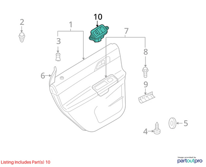 04-11 VOLVO S40 05-11 V50 REAR LEFT BACK SIDE DOOR WINDOW SWITCH PULL POCKET OEM