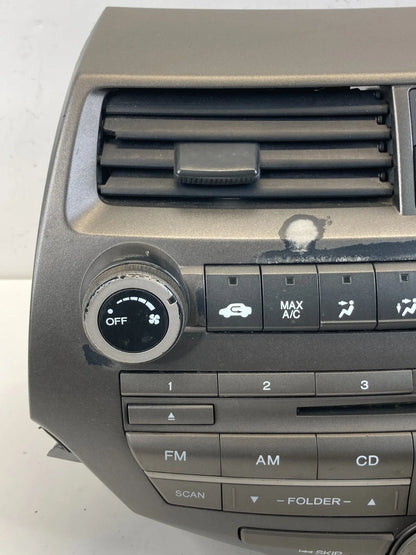 08-11 Honda Accord AM FM CD Player Radio Receiver W/ Air Vent 77260TA0A030 OEM