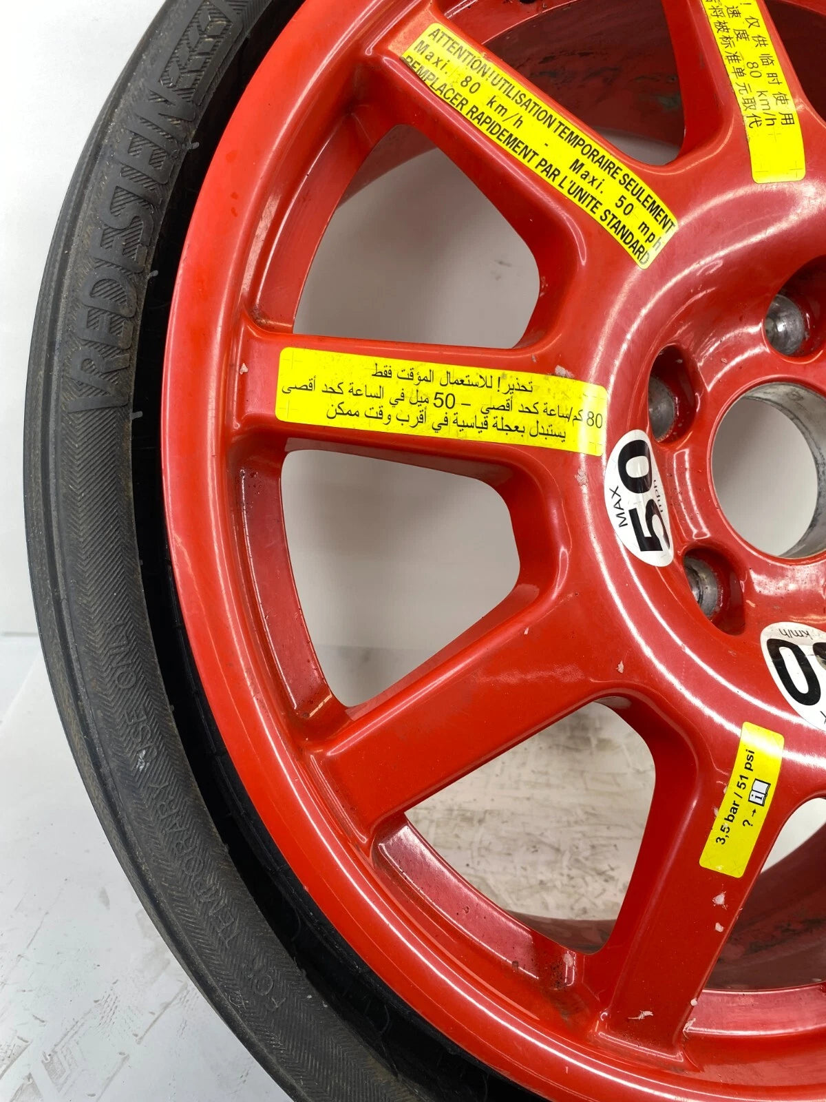 11-16 VOLKSWAGEN TOUAREG EMERGENCY SPARE TIRE WHEEL COMPAT DONUT T195/75-18 106P