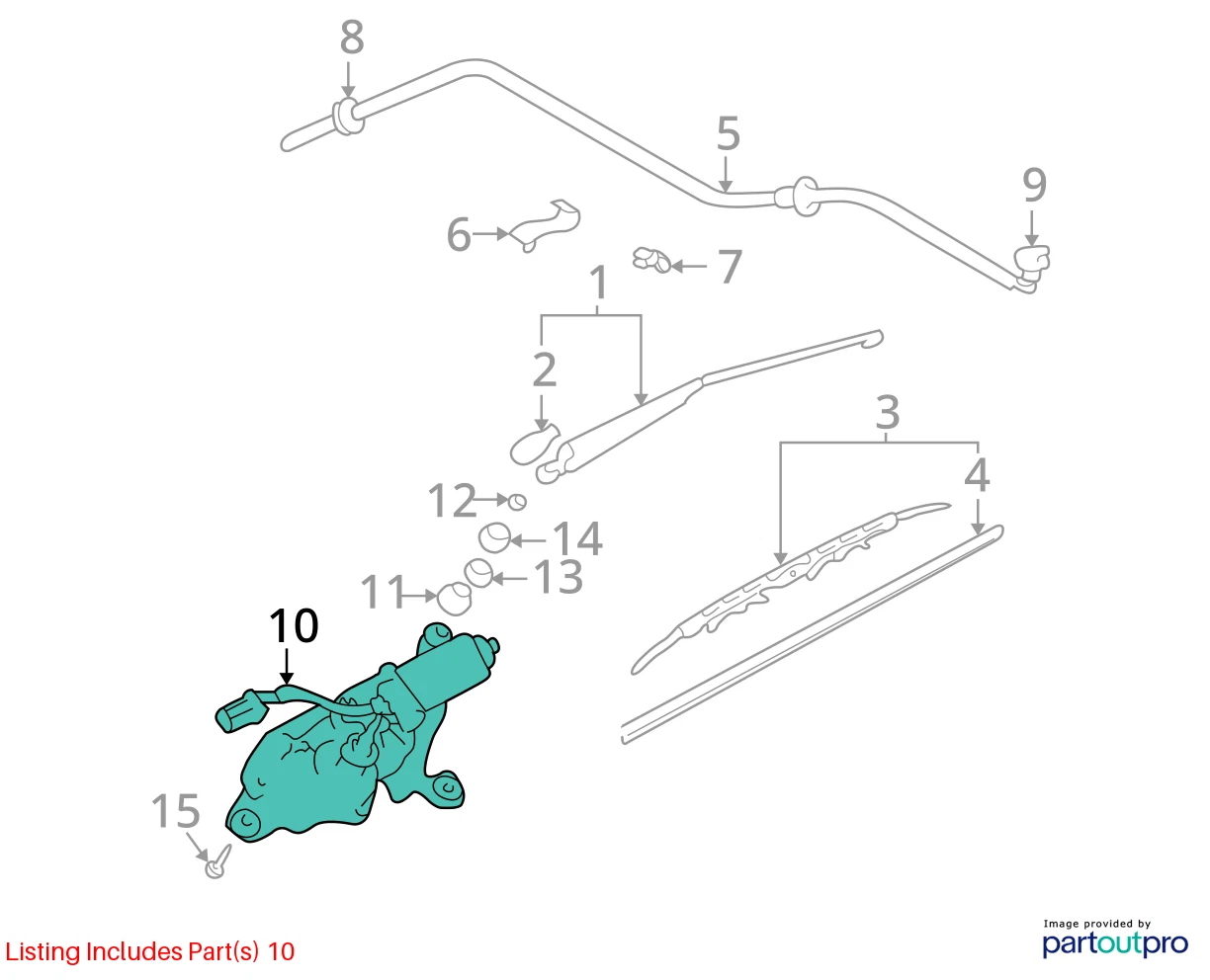 2000-2006 HYUNDAI ELANTRA HATCHBACK RR WIPER MOTOR UNIT ASSEMBLY OEM 98700-2D001
