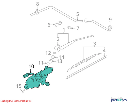 2000-2006 HYUNDAI ELANTRA HATCHBACK RR WIPER MOTOR UNIT ASSEMBLY OEM 98700-2D001