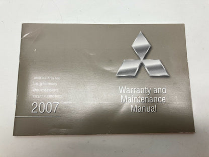 2007 07 Mitsubishi Eclipse Warranty & Maintenance Manual Quick Guide Book w Case