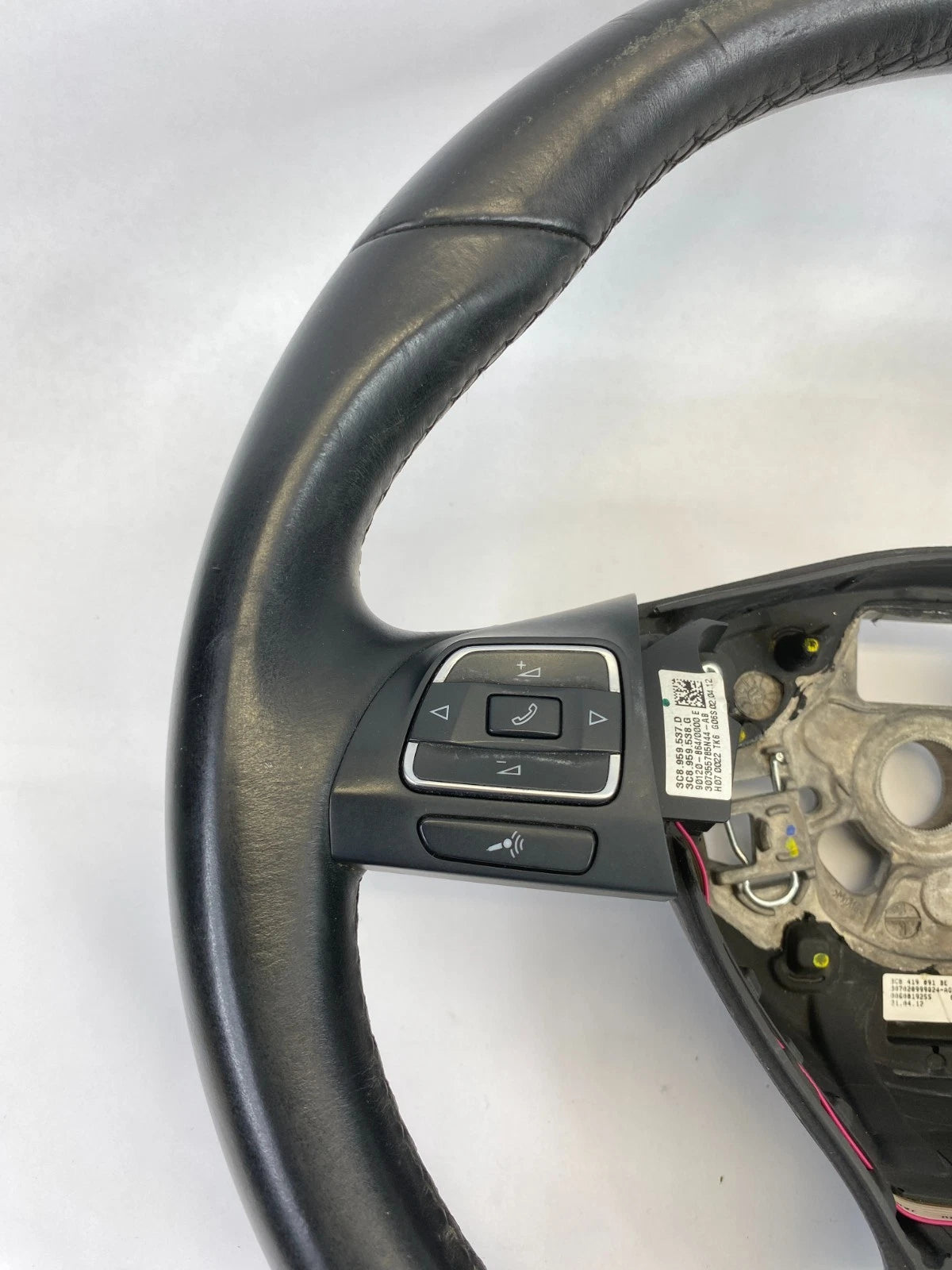 10-17 VOLKSWAGEN CC BLACK LEATHER STEERING WHEEL W/ BUTTONS OEM 3C8419091BEE74