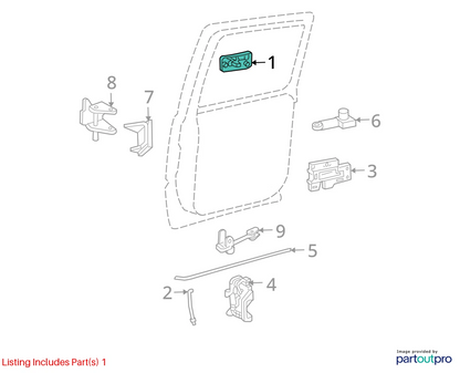 02-06 AVALANCHE 1500 2500 REAR LEFT BACK SIDE EXTERIOR DOOR HANDLE 15029899