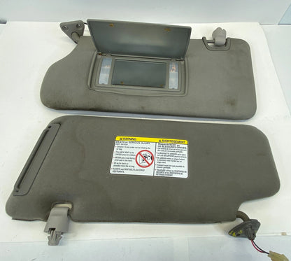 2013-2016 NISSAN PATHFINDER LEFT RIGHT SUN VISOR PAIR GRAY W/ LIGHT ASSEMBLY OEM
