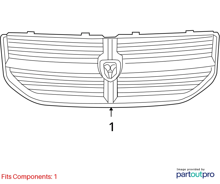 2009-2012 DODGE AVENGER FRONT UPPER BUMPER RADIATOR GRILLE W/ EMBLEM OEM