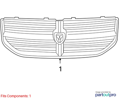 2009-2012 DODGE AVENGER FRONT UPPER BUMPER RADIATOR GRILLE W/ EMBLEM OEM