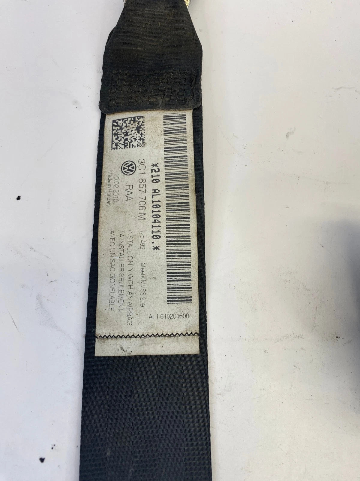2009-2017 VOLKSWAGEN CC FRONT PASSENGER RIGHT SEAT BELT RETRACTOR OEM 3C1857706M