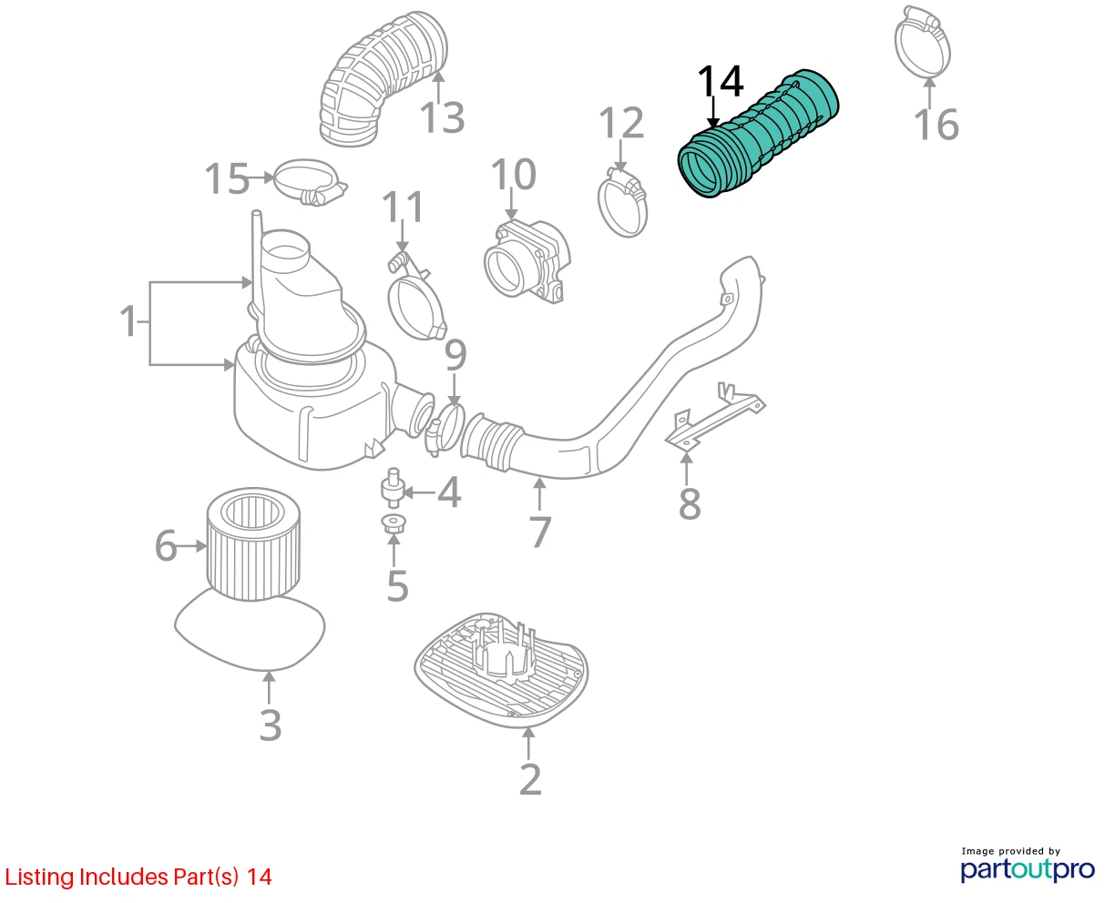 1999-2009 SAAB 9-5 95 WAGON 2.3 TURBO AIR INTAKE DUCT SUCTION TUBE HOSE 4967550