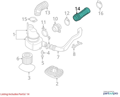 1999-2009 SAAB 9-5 95 WAGON 2.3 TURBO AIR INTAKE DUCT SUCTION TUBE HOSE 4967550
