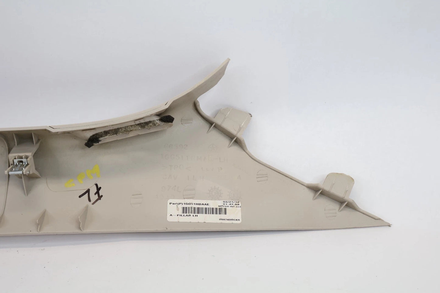 11-13 GRAN CHEROKEE DURANGO FRONT LEFT SIDE A-PILLAR TRIM PANEL 1GG51HDAAE OEM