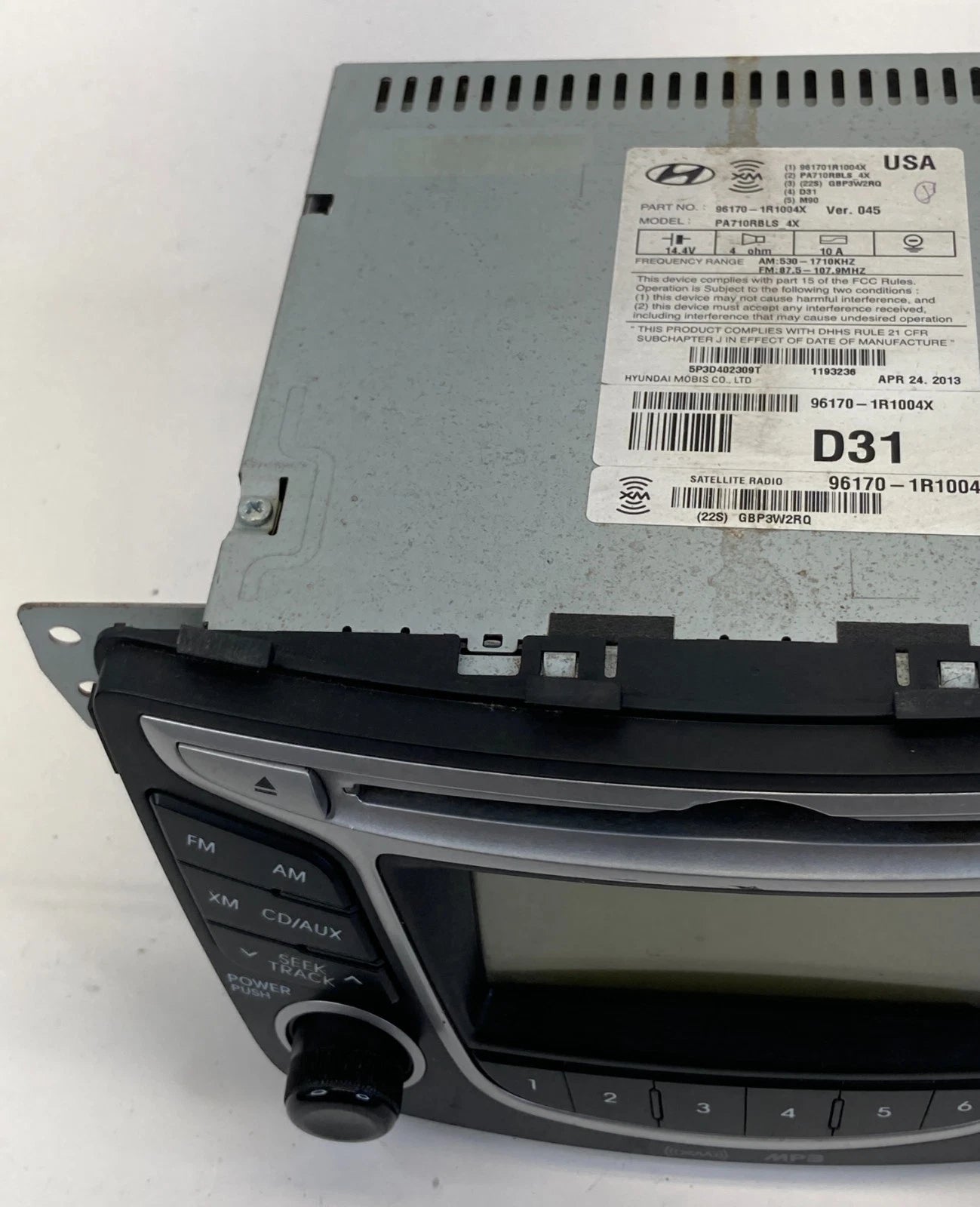 2012-2014 HYUNDAI ACCENT SEDAN HATCHBACK RADIO AUDIO UNIT 96170-1R1004X OEM