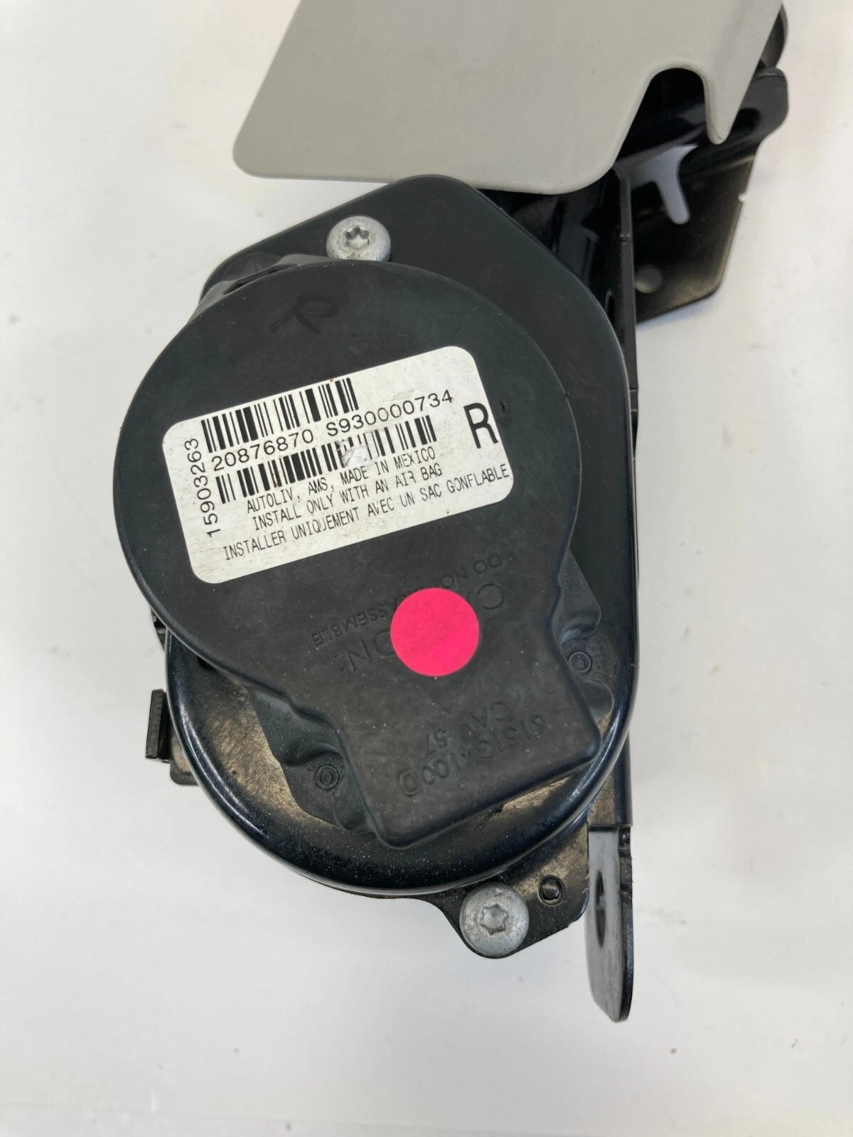 10-12 CHEVROLET TRAVERSE FRONT RIGHT PASSENGER SEAT BELT RETRACTOR PRETENSIONER