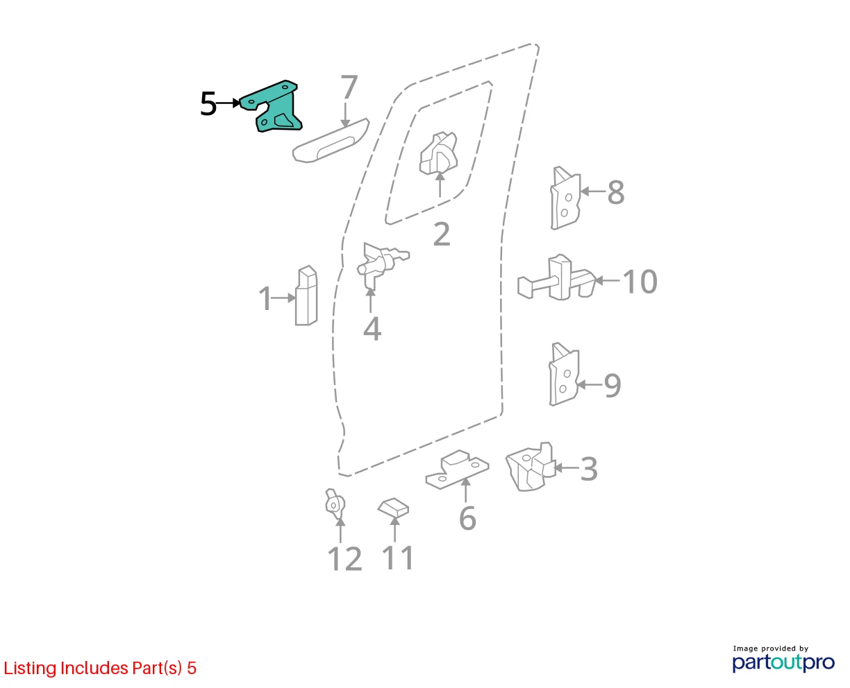 2004-2012 CHEVROLET COLORADO RR UPPER LOWER DOOR LATCH W/ STRIKERS 15044830 OEM