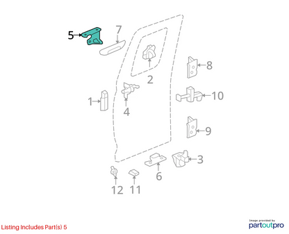 2004-2012 CHEVROLET COLORADO RR UPPER LOWER DOOR LATCH W/ STRIKERS 15044830 OEM