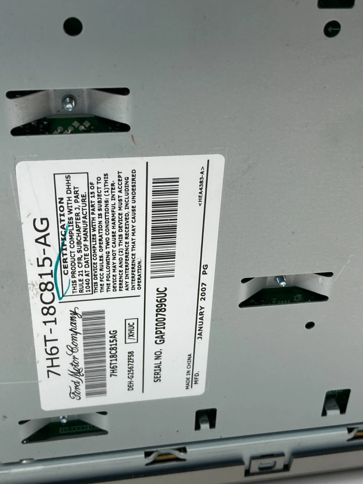 2007 07 LINCOLN MKZ RADIO AM/FM CD PLAYER RECEIVER PIONEER 7H6T-18K931-AF OEM