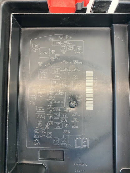 2002-2007 Buick Rendezvous Under Hood Fuse Box Relay Cover Lid Panel 15496535