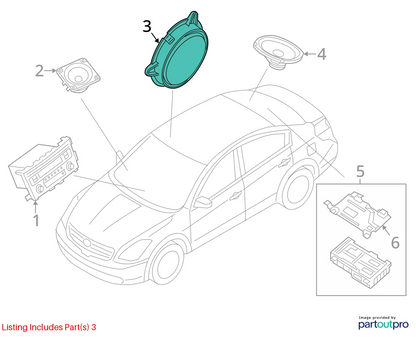 2009-2014 NISSAN MAXIMA REAR RIGHT DOOR SPEAKER ASSEMBLY 28156-JB10A OEM
