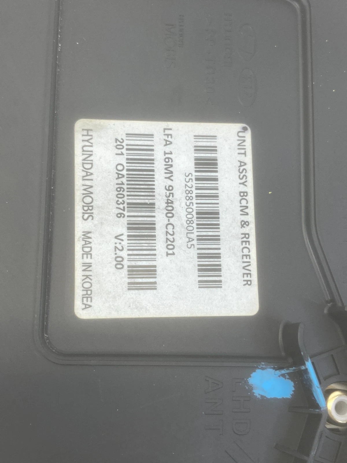 2015-2017 HYUNDAI SONATA 2.4L A/T BODY CONTROL MODULE UNIT BCM 95400-C2201
