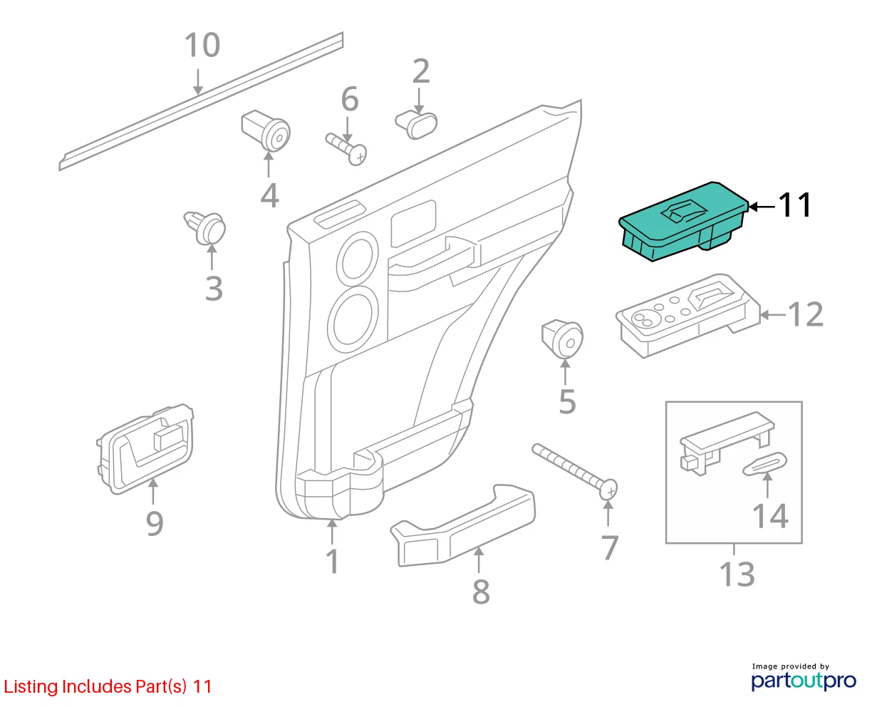 06-09 LAND ROVER RANGE ROVER SPORT FRONT RIGHT DOOR WINDOW SWITCH YUD501070PVJ