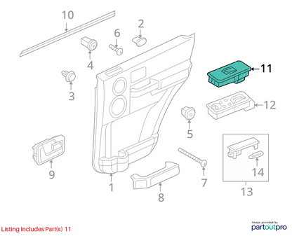 06-09 LAND ROVER RANGE ROVER SPORT FRONT RIGHT DOOR WINDOW SWITCH YUD501070PVJ